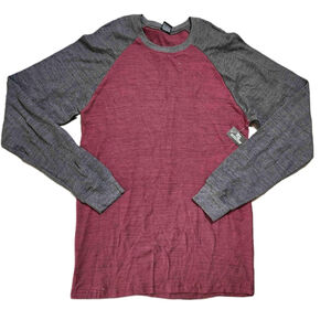 OT Revolution Mens Raglan Shirt Blue Burgundy Medium